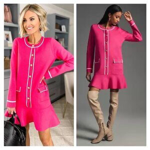 NWT Anthropologie Endless Rose Mini Sweater Dress Pink